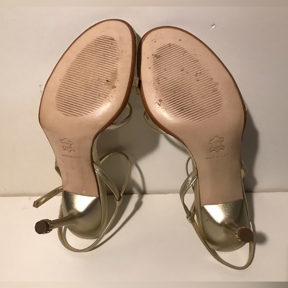 Vintage Womens Versani Italy Gold Shoes 7 lv gucci korrs Luxury Fashion Rl Prom - Picture 6 of 13
